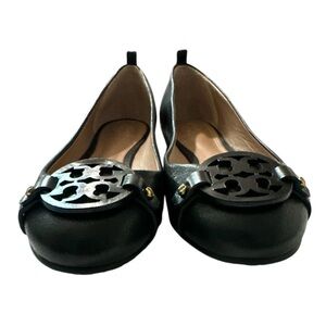 Tory Burch Mini Miller ~ Size 6.5 ~ Black Leather Ballet Flats